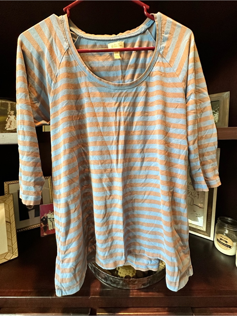 Matilda Jane Blue and Beige Striped Long Sleeve Tee